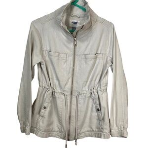 Women's Old Navy Khaki Linen-Blend Utility Jacket Small